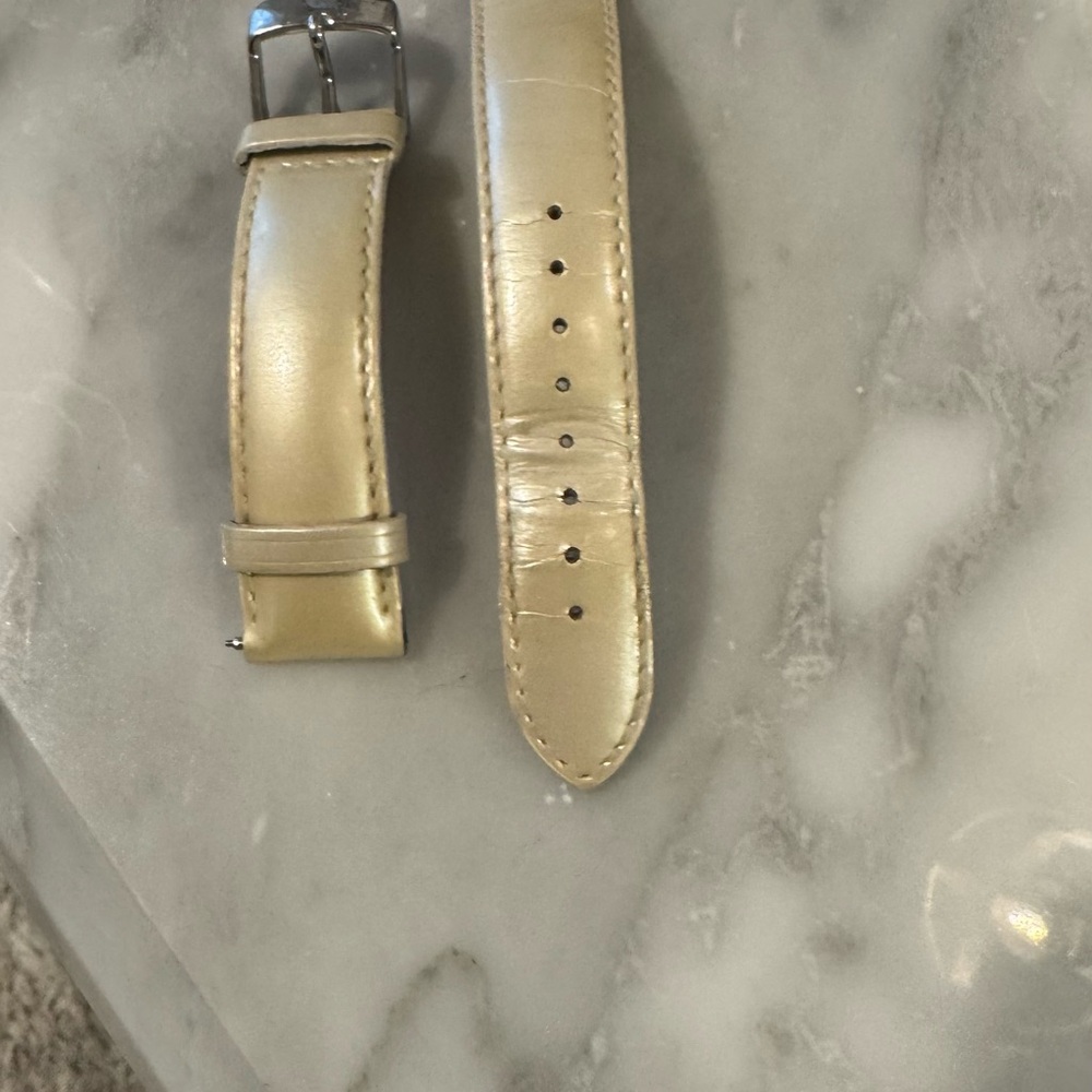 Neutral Beige Leather Watch Strap for Michele Watch